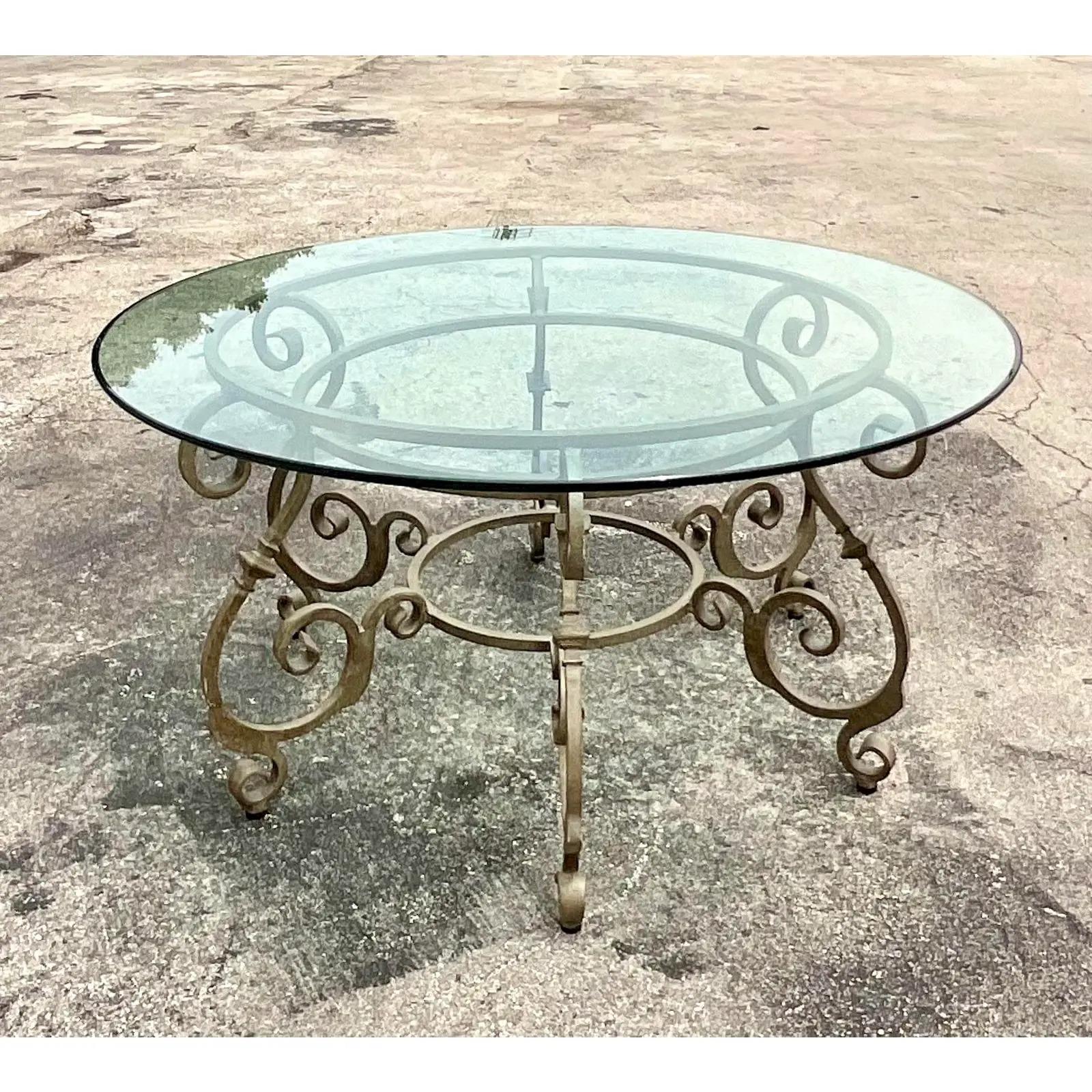 North American Vintage Wrought Iron Dining Table