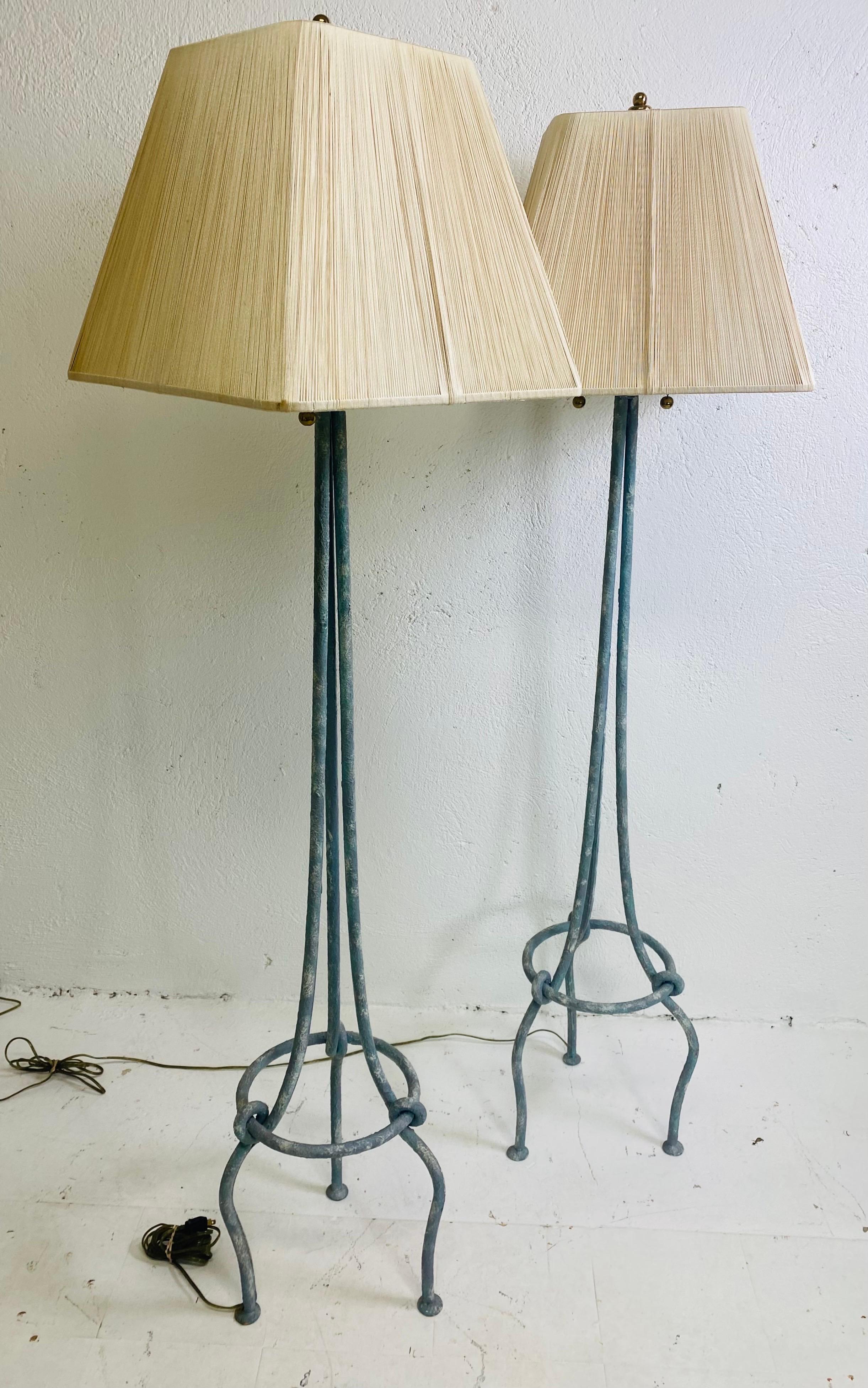 Vintage wrought iron floor lamps after Nierman weeks/repair For Sale 2