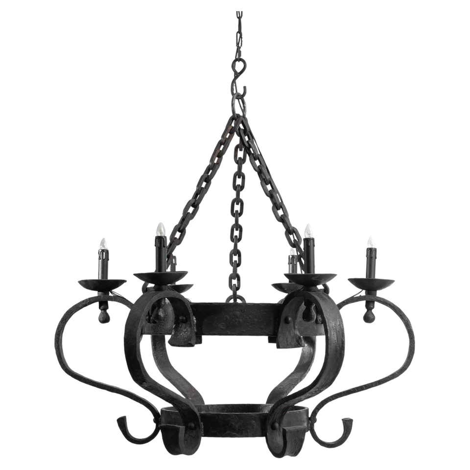 Pair of Continental Gothic Style, Four-Light Chandeliers at 1stDibs ...
