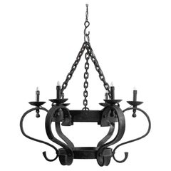 Vintage Wrought Iron French Gothic Chandelier