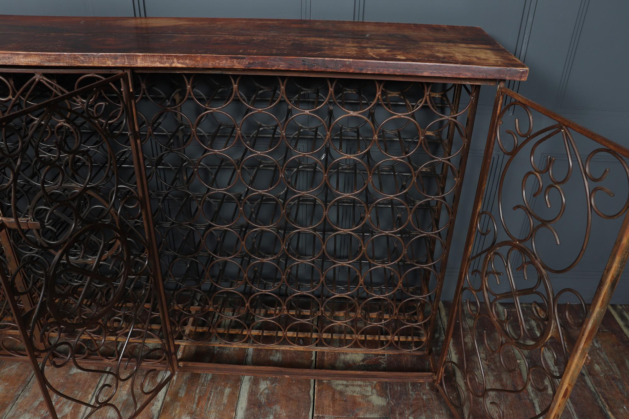 Vintage Wrought Iron French Wine Rack Cabinet 6