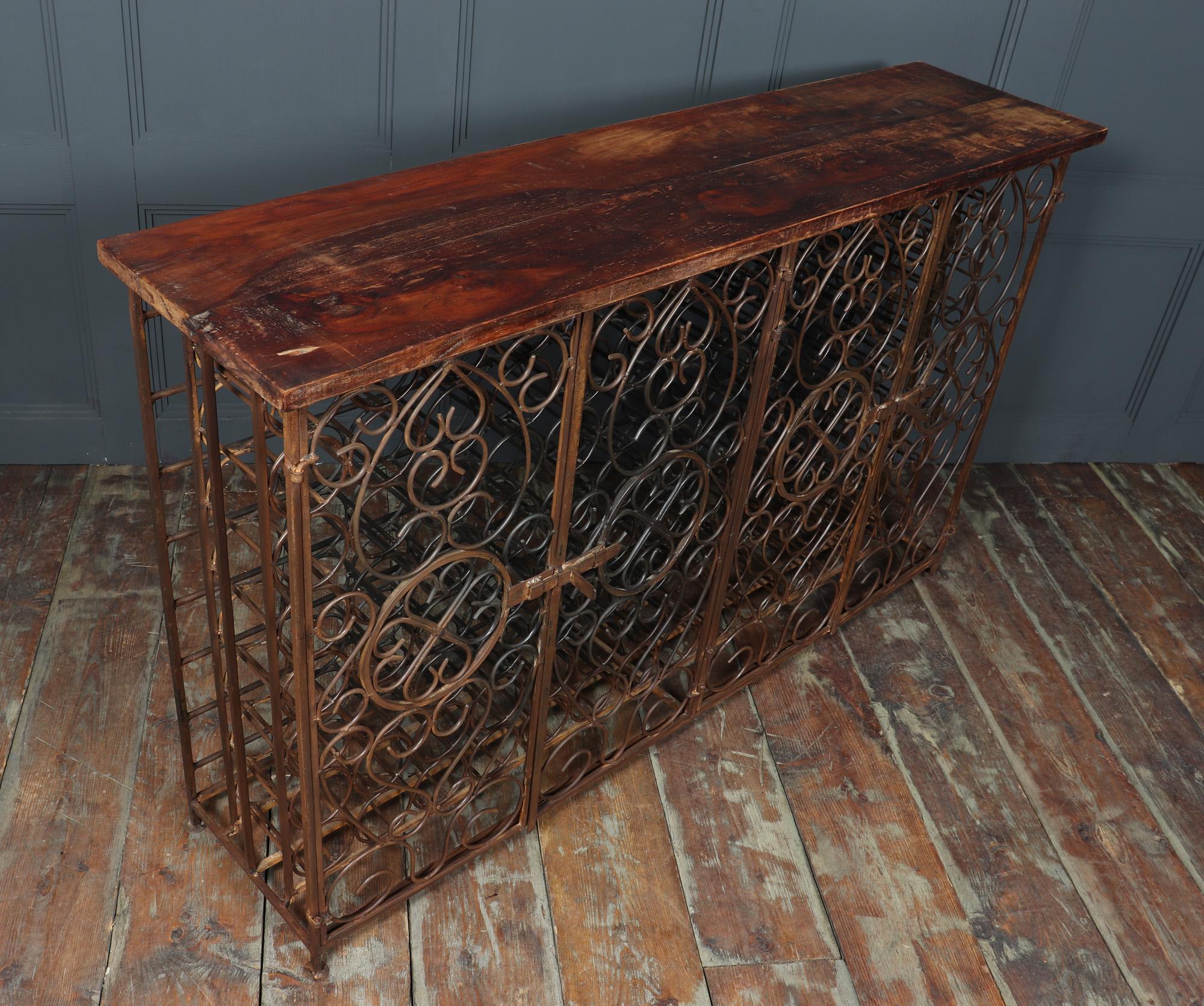 Vintage Wrought Iron French Wine Rack Cabinet 9