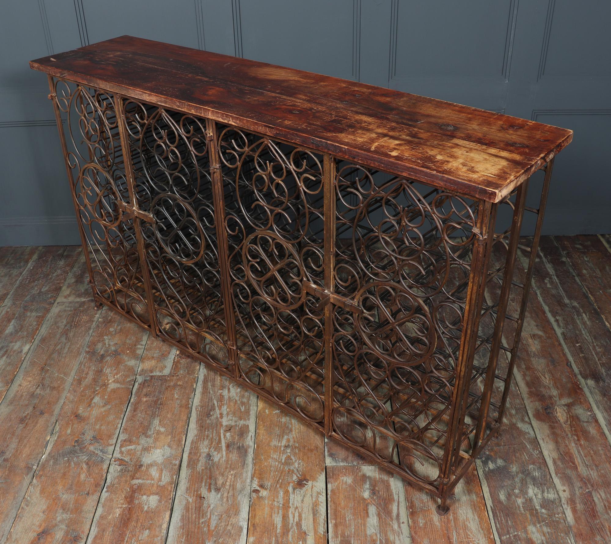 Vintage Wrought Iron French Wine Rack Cabinet 10