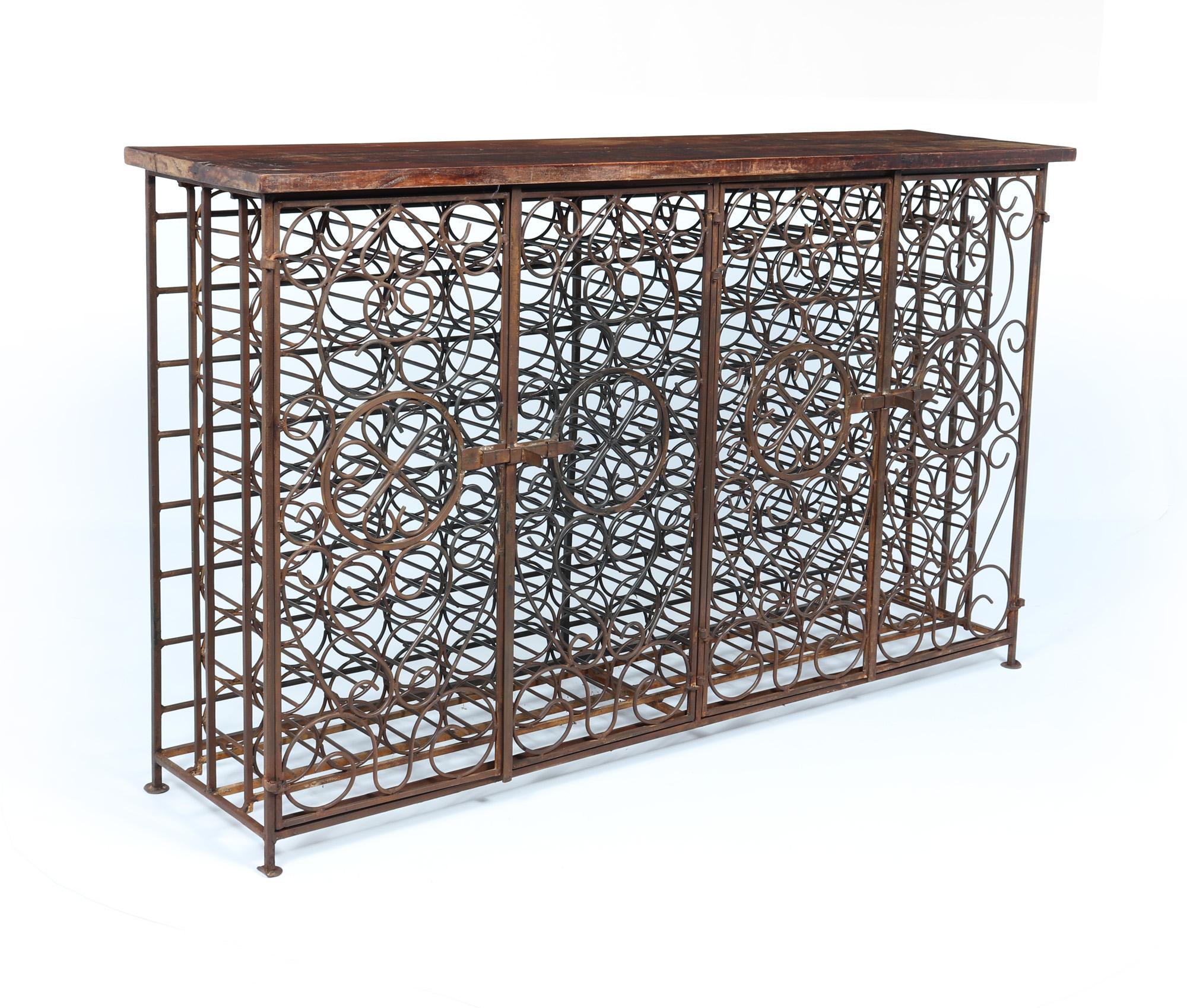 Vintage Wrought Iron French Wine Rack Cabinet In Good Condition In Paddock Wood Tonbridge, GB