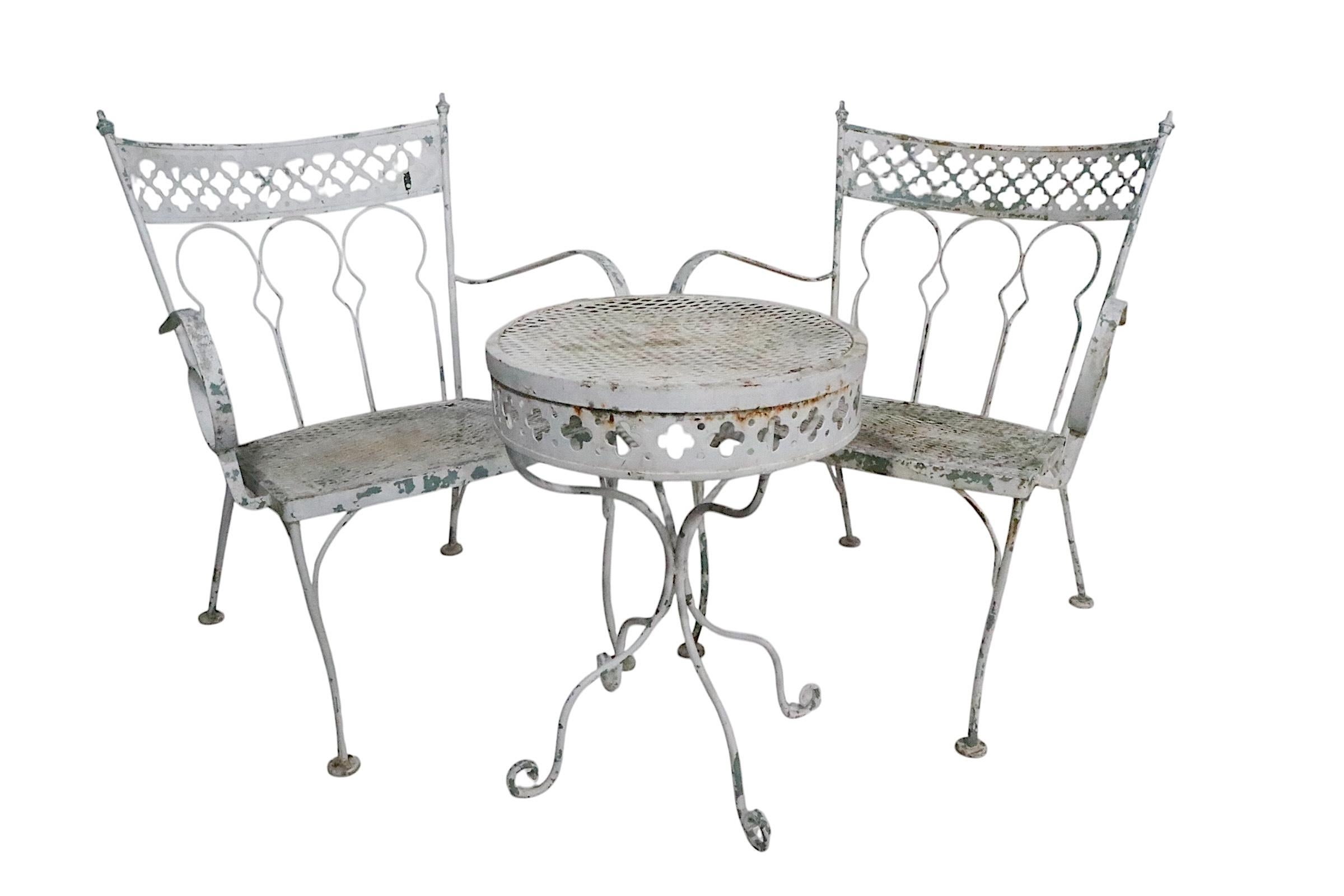Schmiedeeiserner Taj Mahal-Garten-/ Terrassen-/ Pooltisch Taj Mahal von Salterini, Vintage, 1950er Jahre im Angebot 2