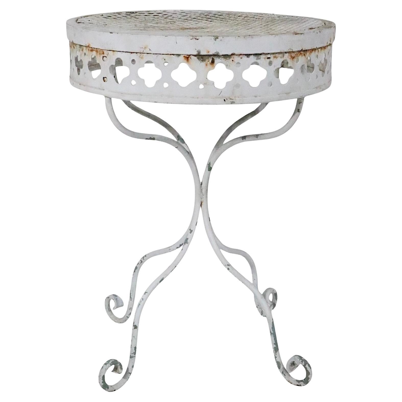 Vintage Wrought Iron Garden Patio Poolside Table Taj Mahal by Salterini c 1950s