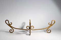 Wrought Iron Gilt Gold Coffee Table / Style of Gilbert Poillerat / Maison Ramsay