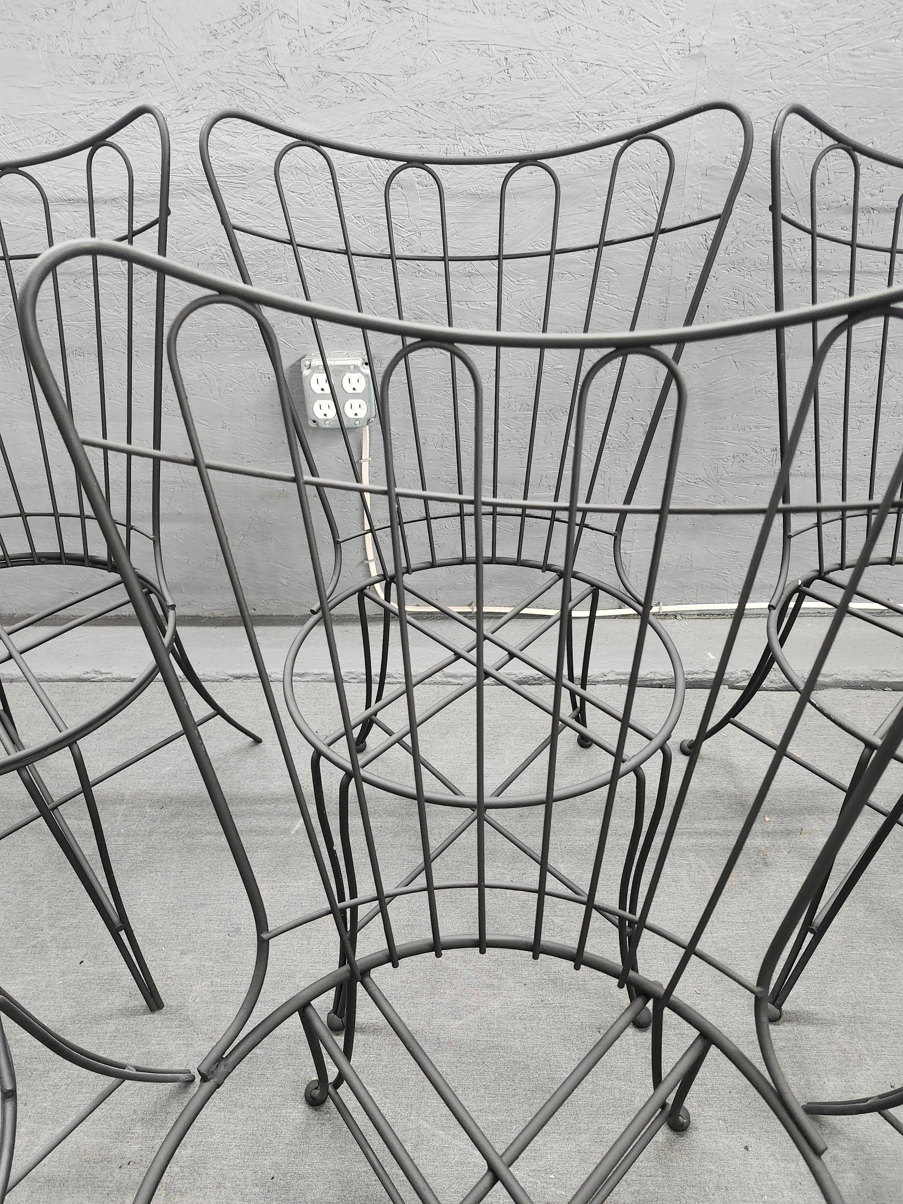 20ième siècle Chaises de patio Homecrest en fer forgé - jeu de 6 en vente