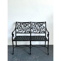Vintage Wrought Iron Ivy Bench