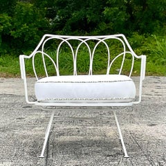 Vintage Wrought Iron Lounge Chair After Tempestini for Salterini