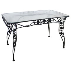 Vintage Wrought Iron Meadowcraft Dogwood Iron Outdoor Patio Dining Table