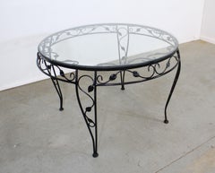Vintage Wrought Iron Meadowcraft Iron Outdoor Patio Round Dining Table