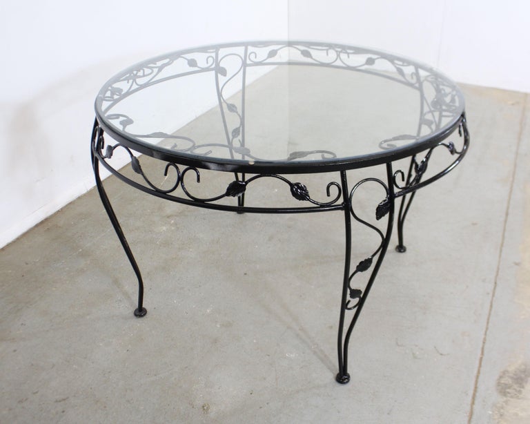 Vintage Wrought Iron Meadowcraft Iron Outdoor Patio Round Dining Table