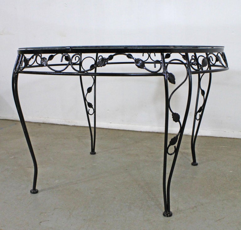 Vintage Wrought Iron Meadowcraft Iron Outdoor Patio Round Dining Table