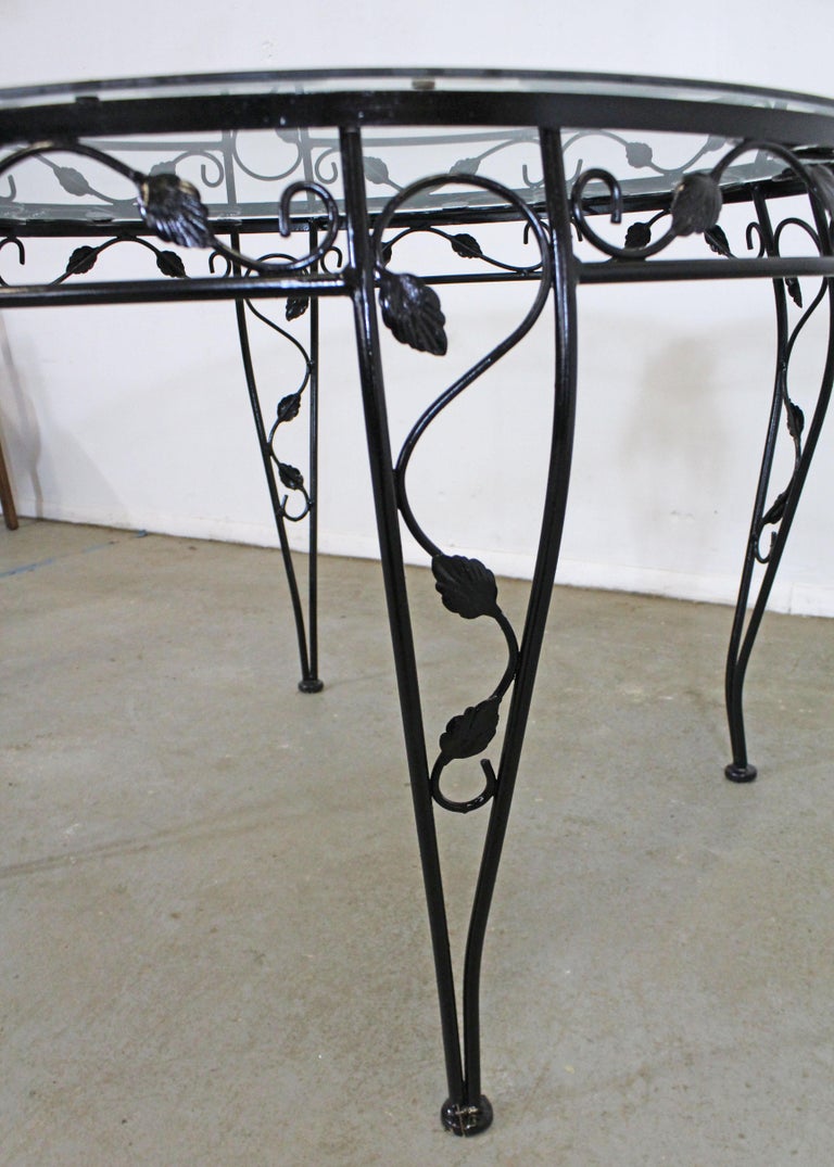 Vintage Wrought Iron Meadowcraft Iron Outdoor Patio Round Dining Table