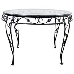 Used Wrought Iron Meadowcraft Iron Outdoor Patio Round Dining Table