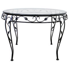 Retro Wrought Iron Meadowcraft Iron Outdoor Patio Round Dining Table