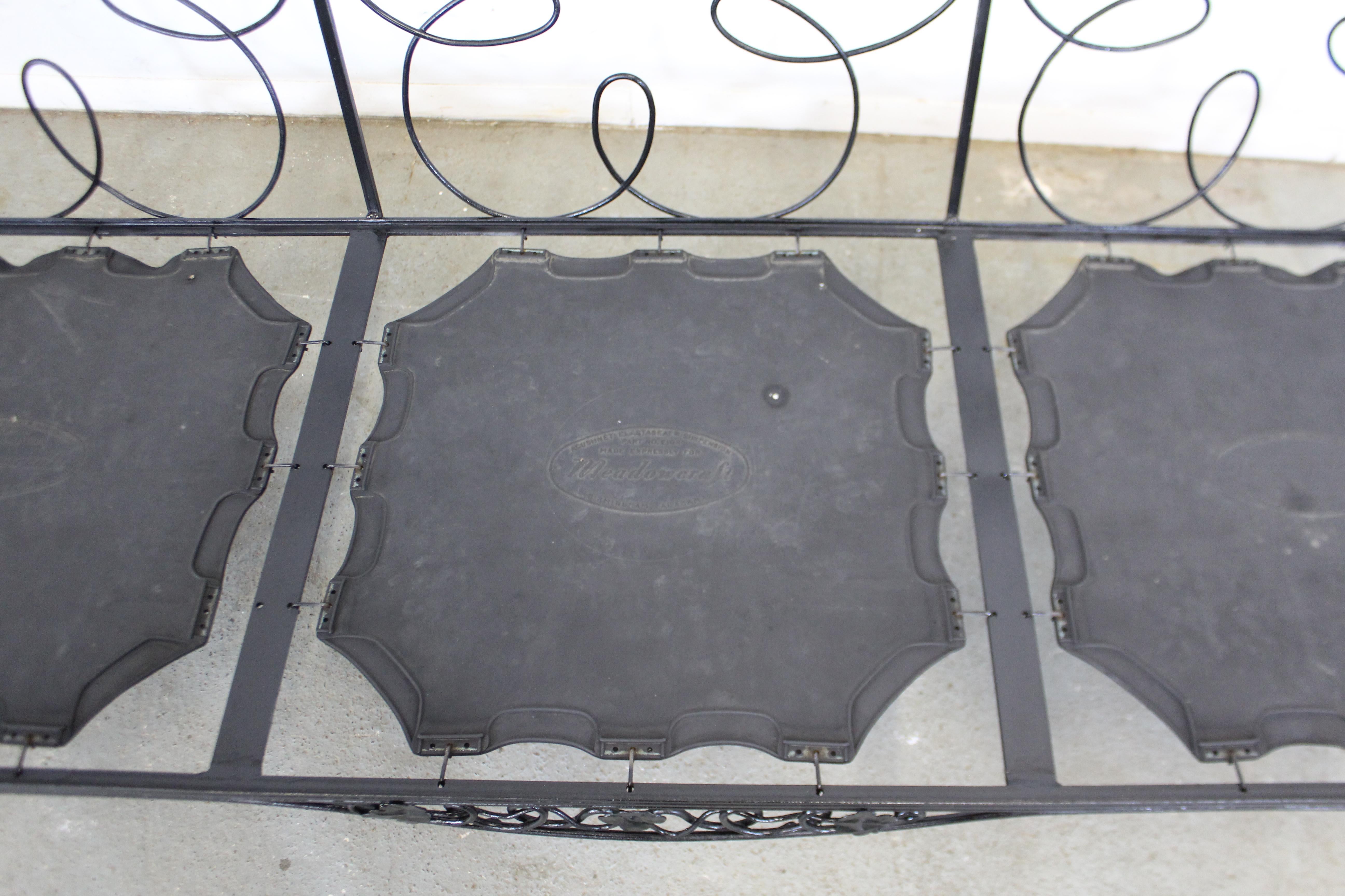 20th Century Vintage Wrought Iron Meadowcraft Iron Outdoor Patio Sofa Frame