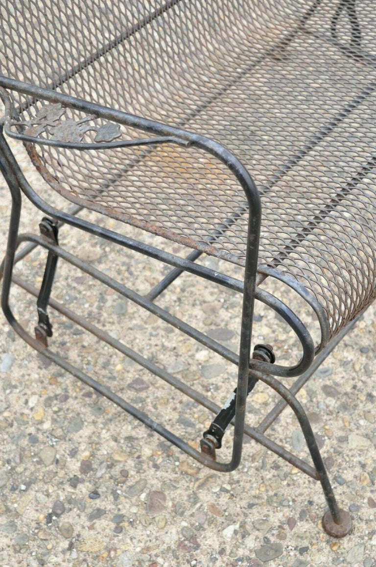Vintage Wrought Iron Meadowcraft Woodard Maple Leaf Glider Seat