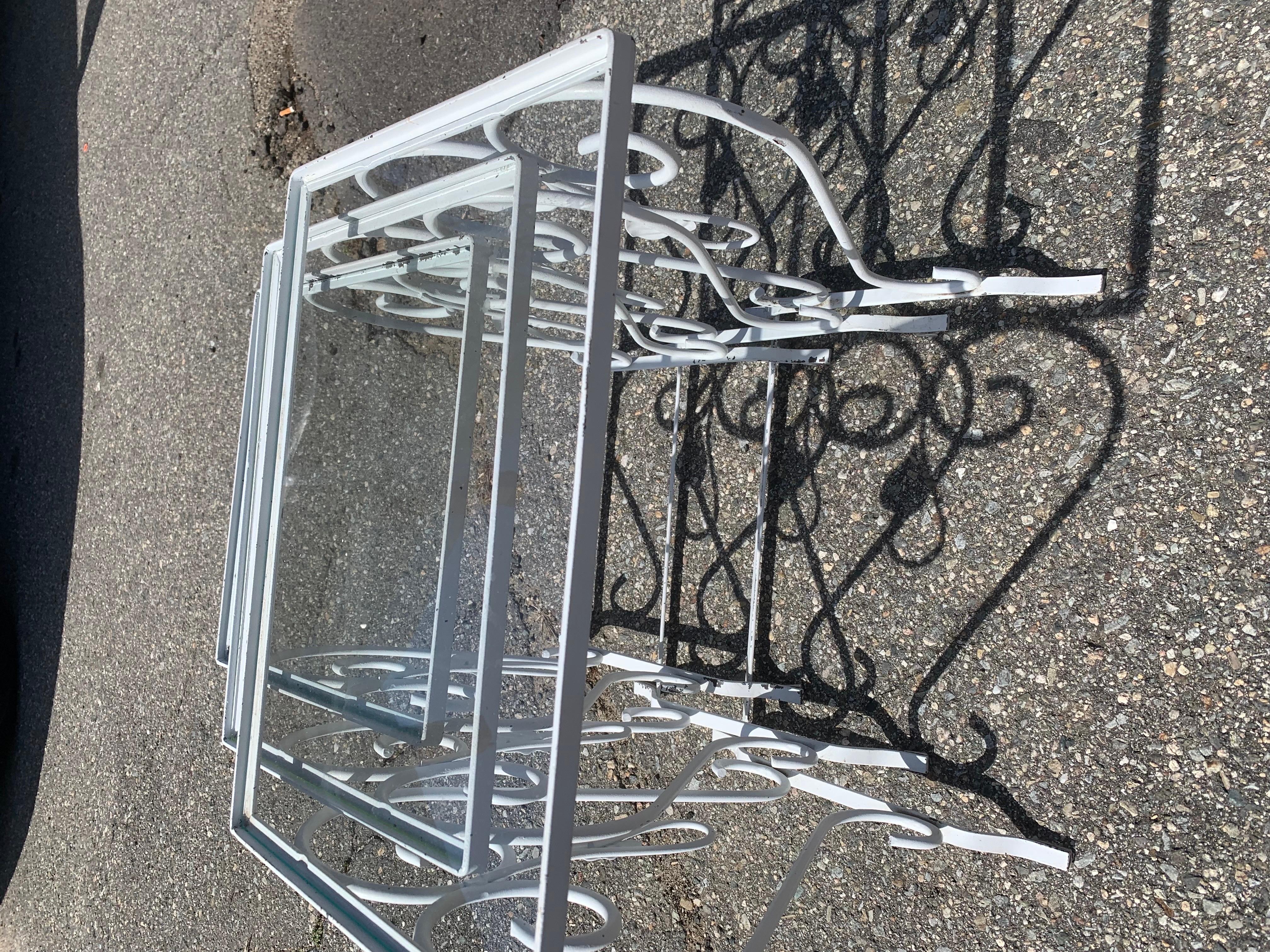 Mid-Century Modern Vintage Wrought Iron Nesting Tables