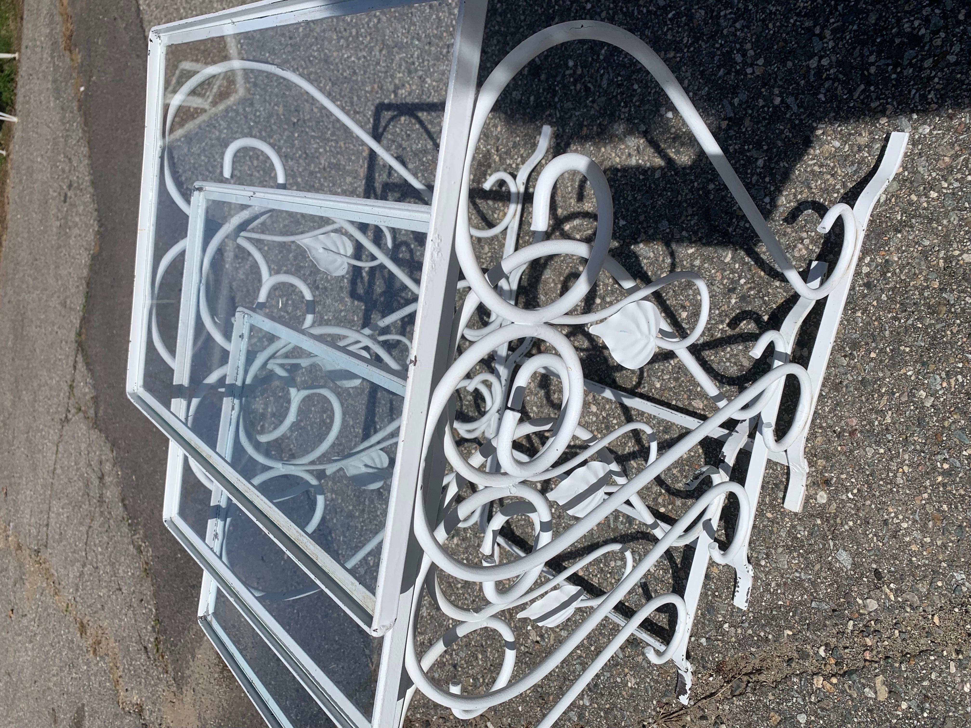 20th Century Vintage Wrought Iron Nesting Tables
