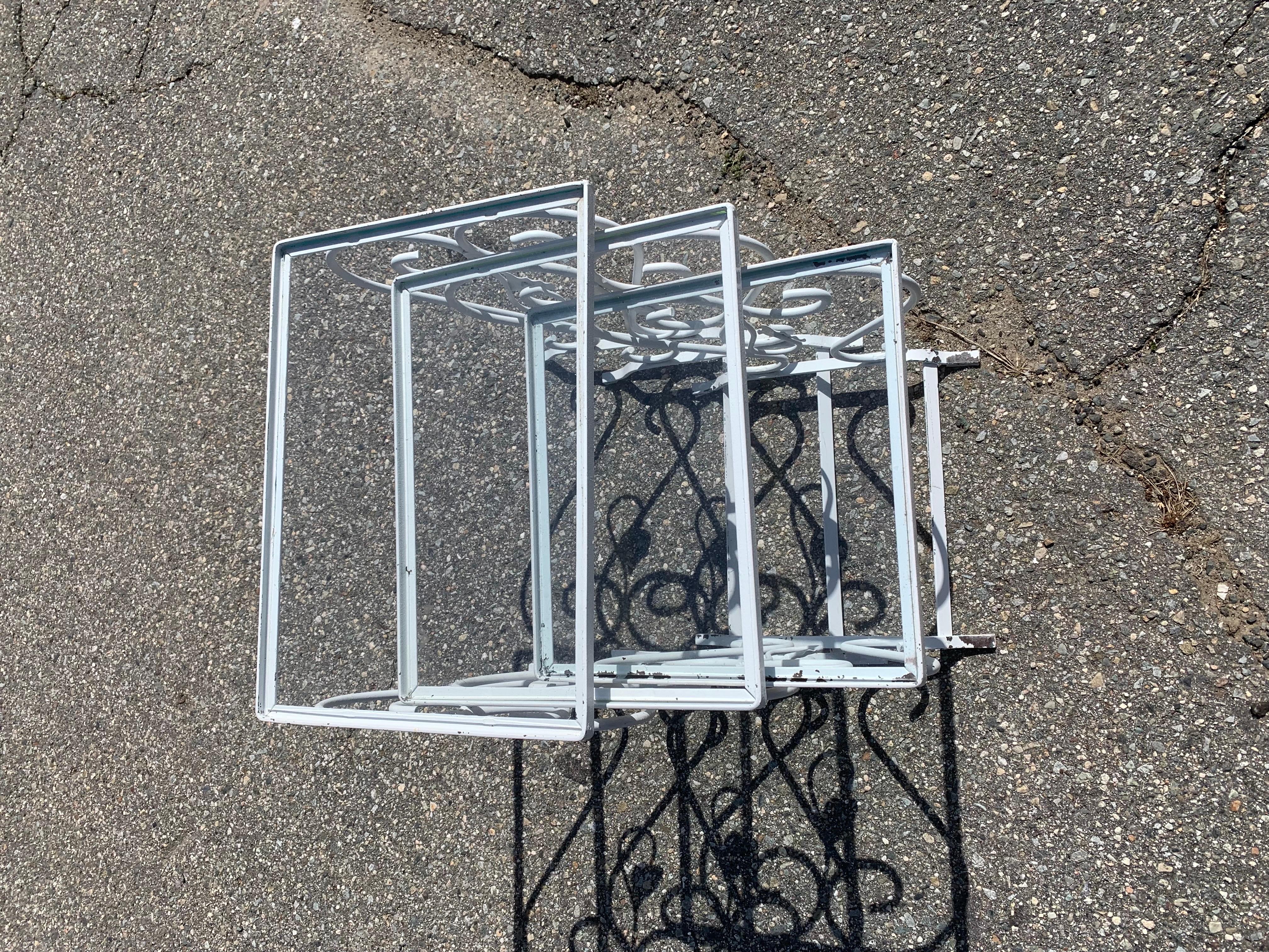 Metal Vintage Wrought Iron Nesting Tables