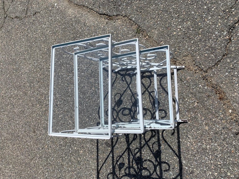 Vintage Wrought Iron Nesting Tables For Sale at 1stDibs