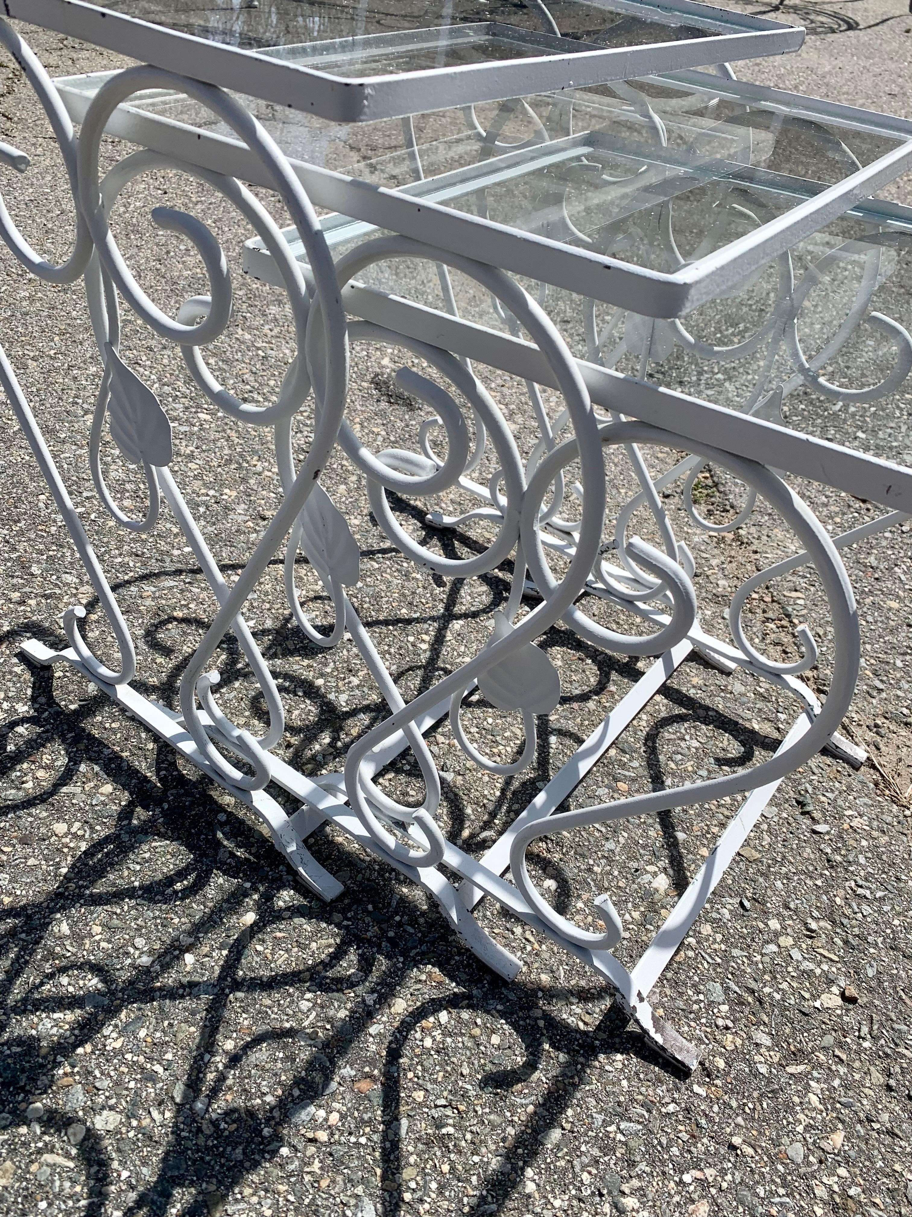 Vintage Wrought Iron Nesting Tables 2