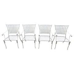 Vintage Wrought Iron Outdoor Patio Chairs Mario Papperzini for Salterini
