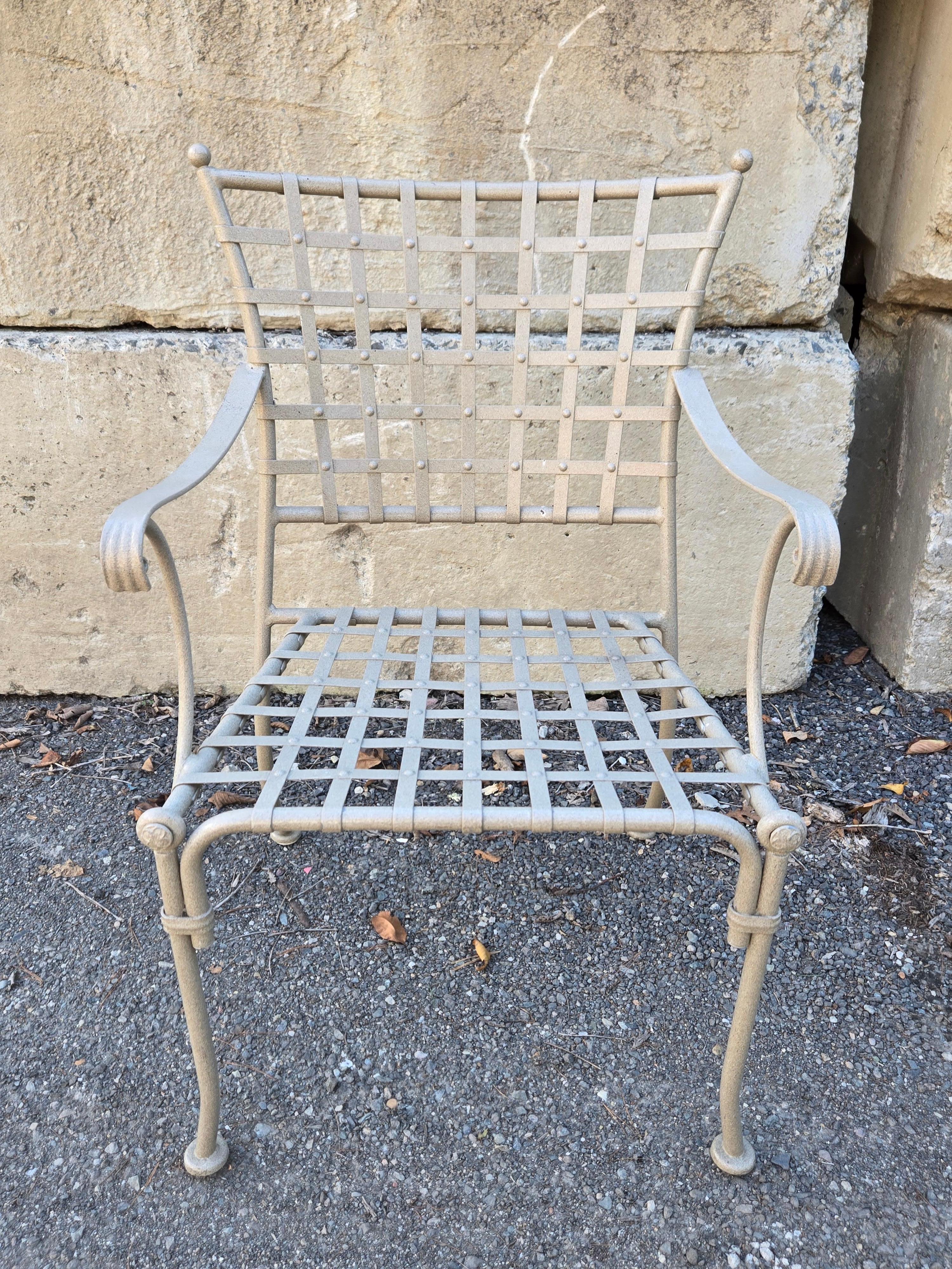 Available now for your enjoyment and ready to ship is a Set of 4 Vintage Wrought Iron Patio Chairs in the style of Maurizio Paplerzini.

This lovely Wrought Iron Set of 4 Chairs are the perfect addition to any garden, terrace, or veranda. Enjoy a