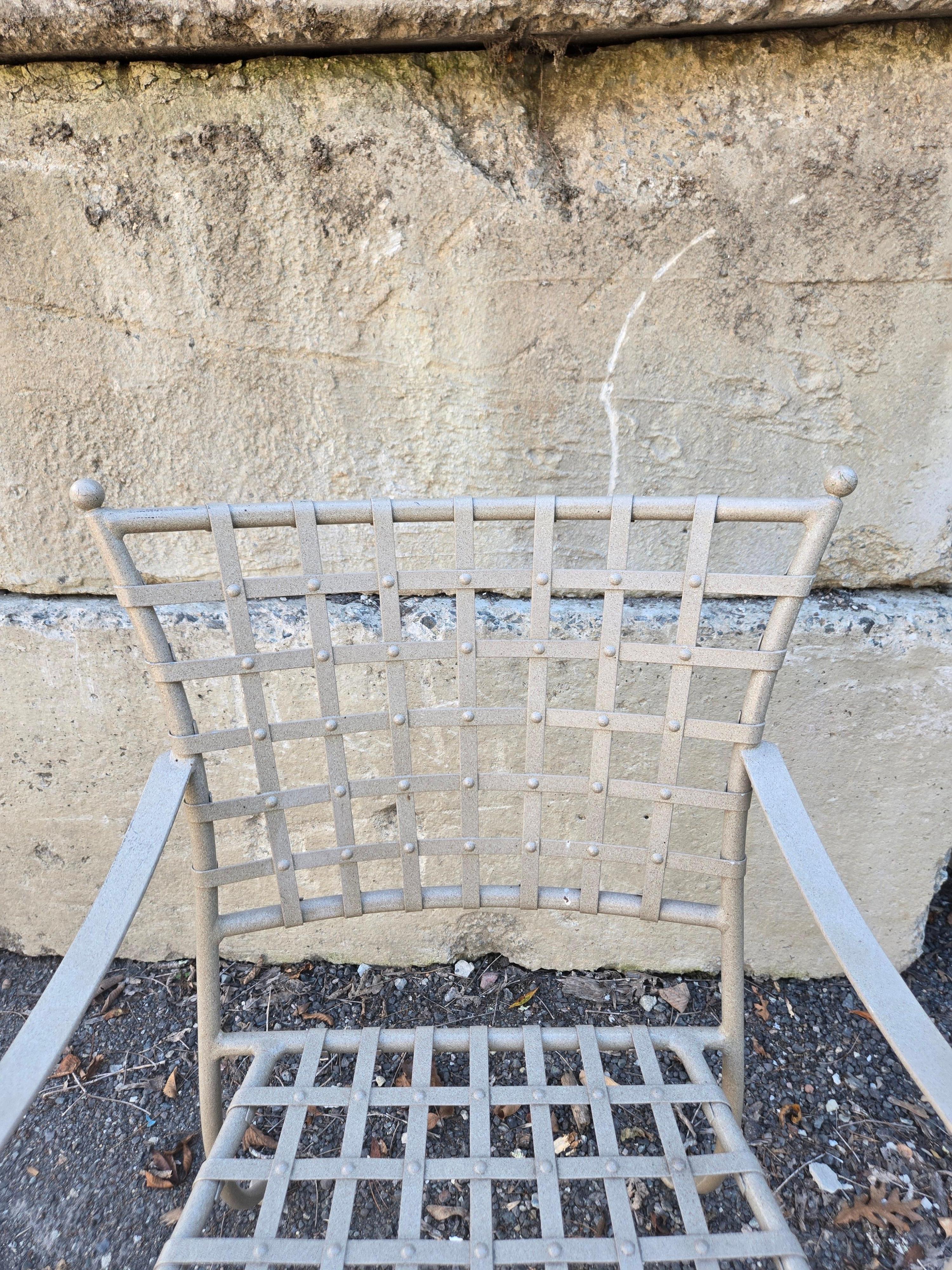 Vintage Wrought Iron Outdoor Patio Chairs Set of 4 For Sale 3