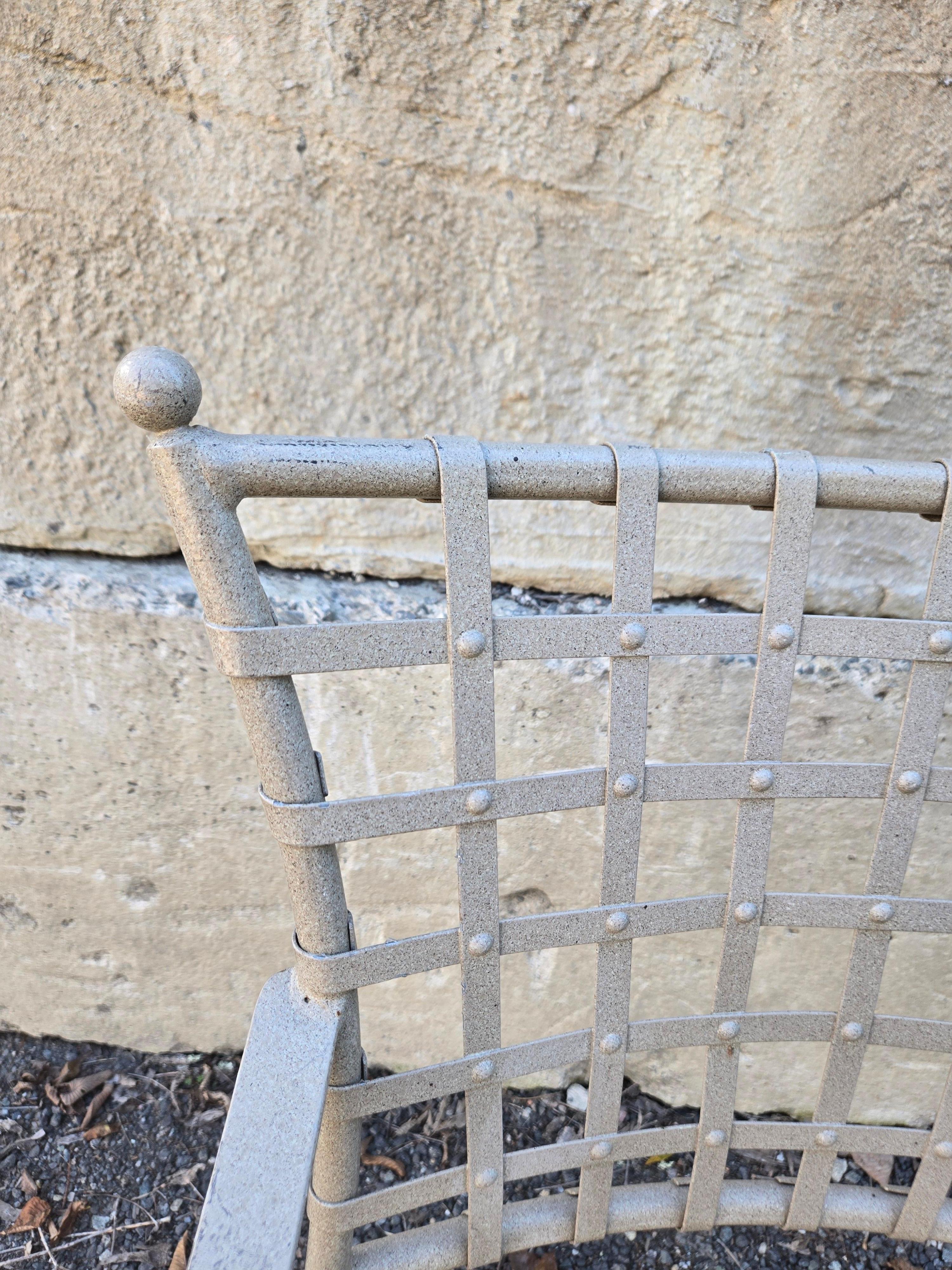 Vintage Wrought Iron Outdoor Patio Chairs Set of 4 For Sale 4