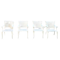 Vintage Wrought Iron Outdoor Patio Chairs Set of 4