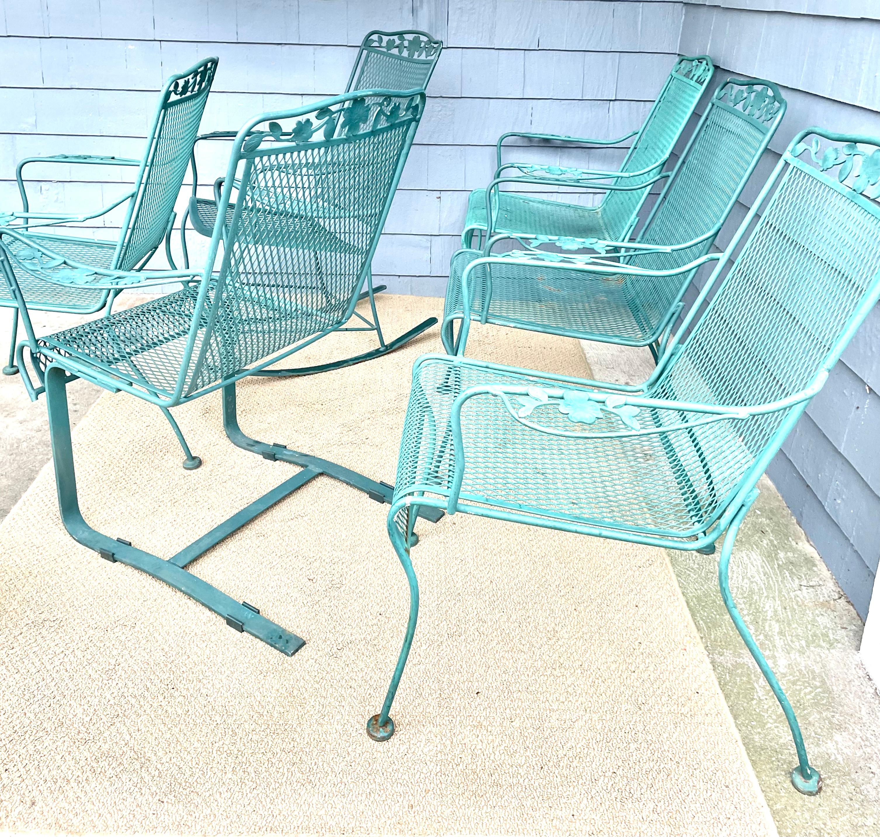 lot de 6 chaises en fer forge