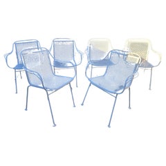 Used Wrought Iron Outdoor Patio Chairs Set of 6