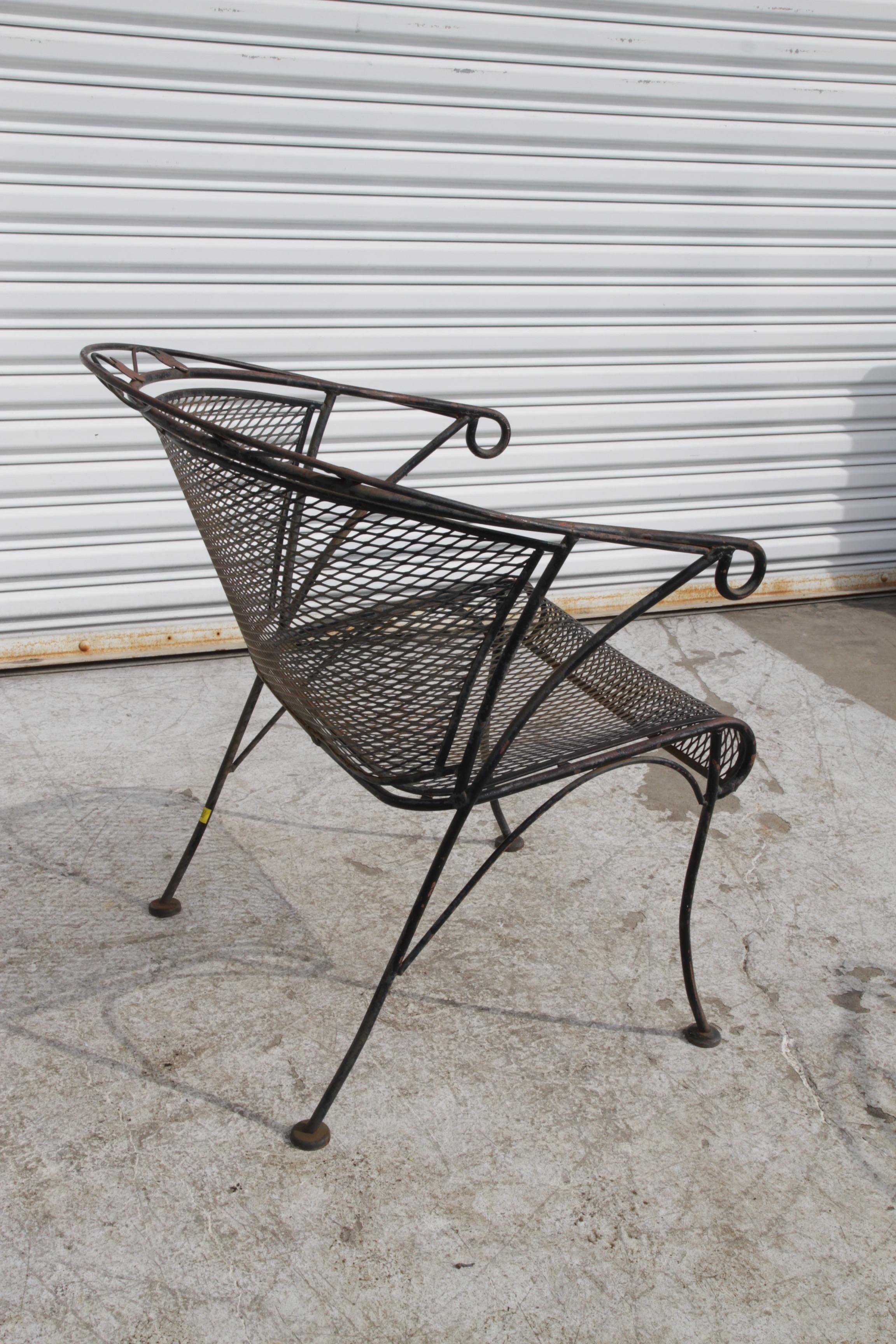 Vintage Salterini Wrought Iron Outdoor Patio Dining Set For Sale 3