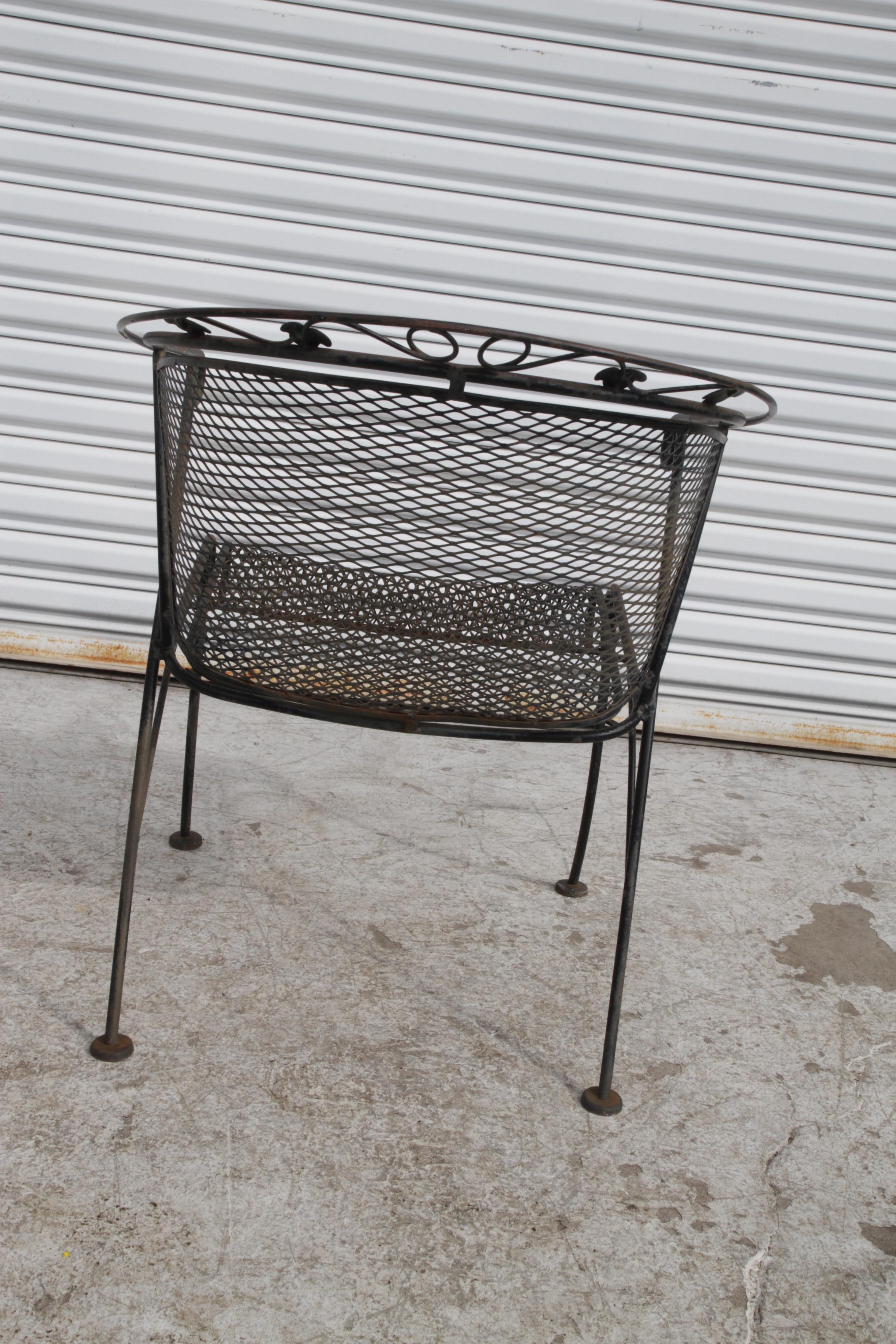 Vintage Salterini Wrought Iron Outdoor Patio Dining Set For Sale 4