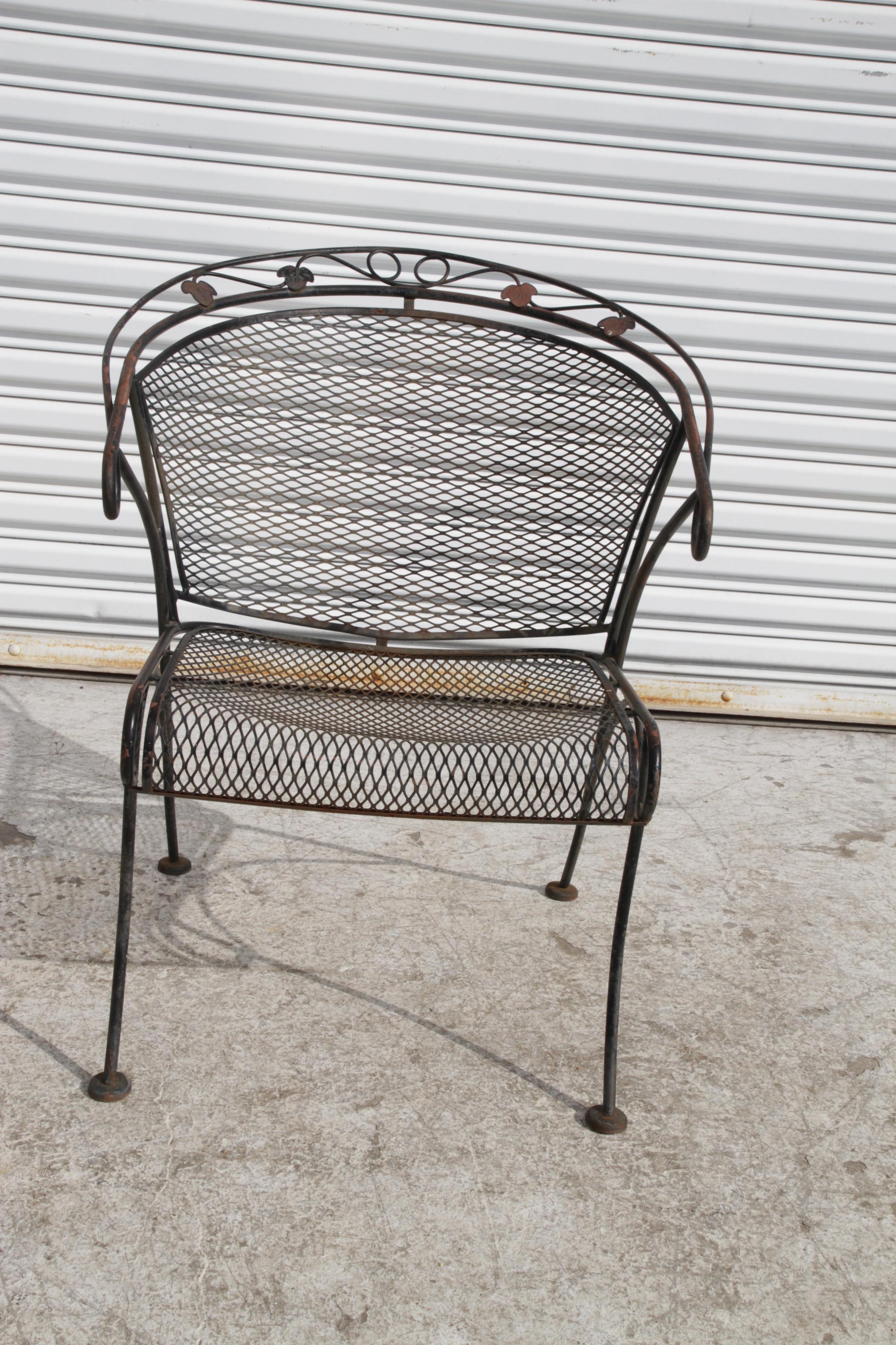 Vintage Salterini Wrought Iron Outdoor Patio Dining Set For Sale 1