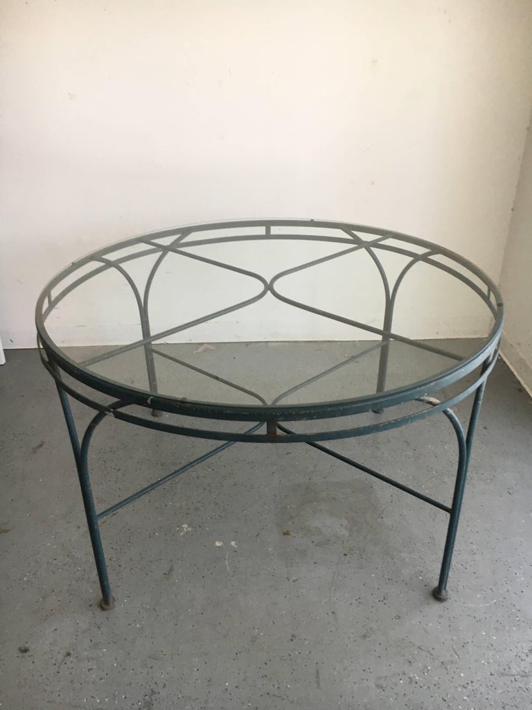 Vintage Wrought Iron Outdoor Patio Dining Set with Four ...