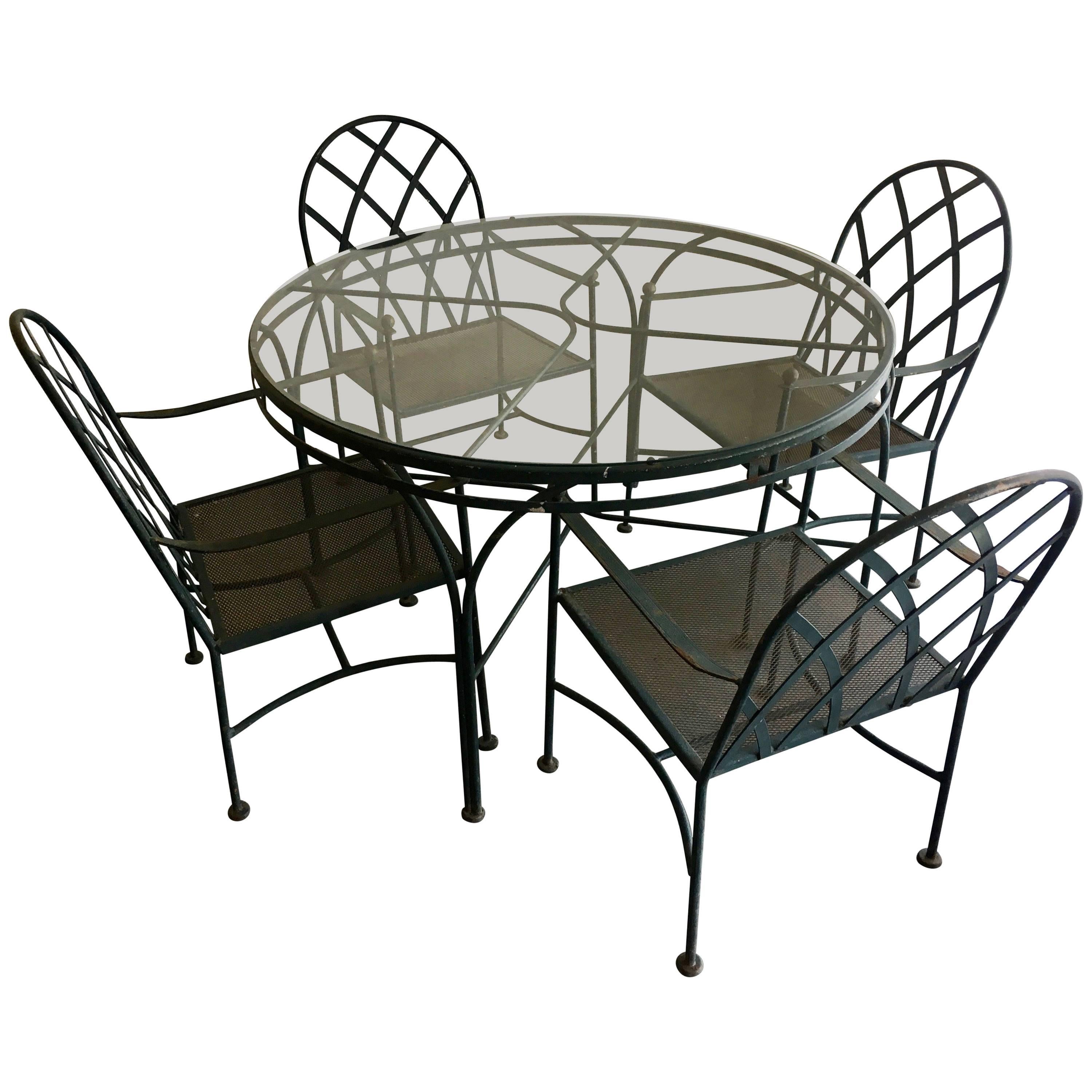 TiTa-Dong 3-Piece Wrought Iron Patio Furniture Set,Retro Antique Tulip Design Copper European Style Weather Resistant Rust-Resistant Table and Chairs Set 