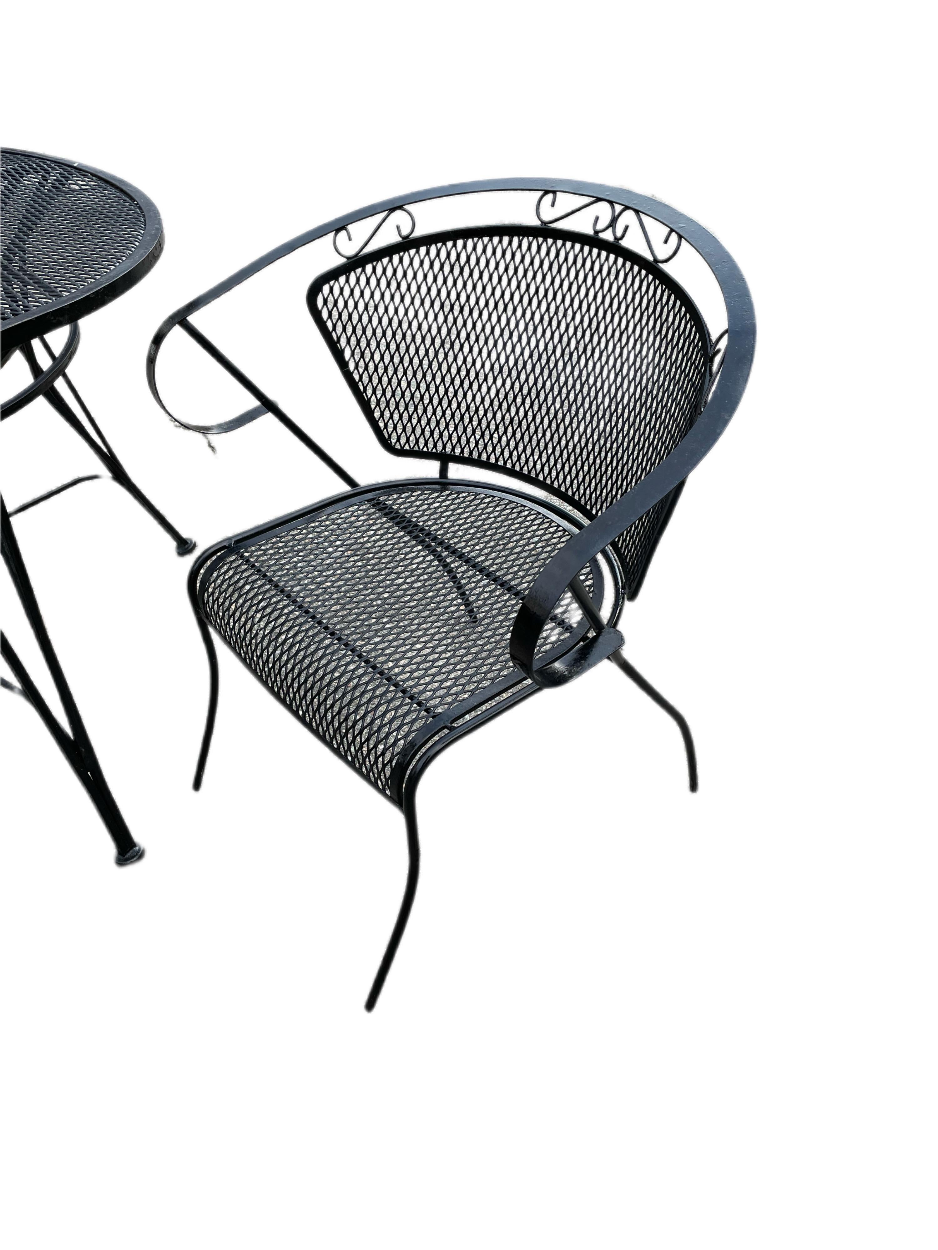 wrought iron barrel chairs