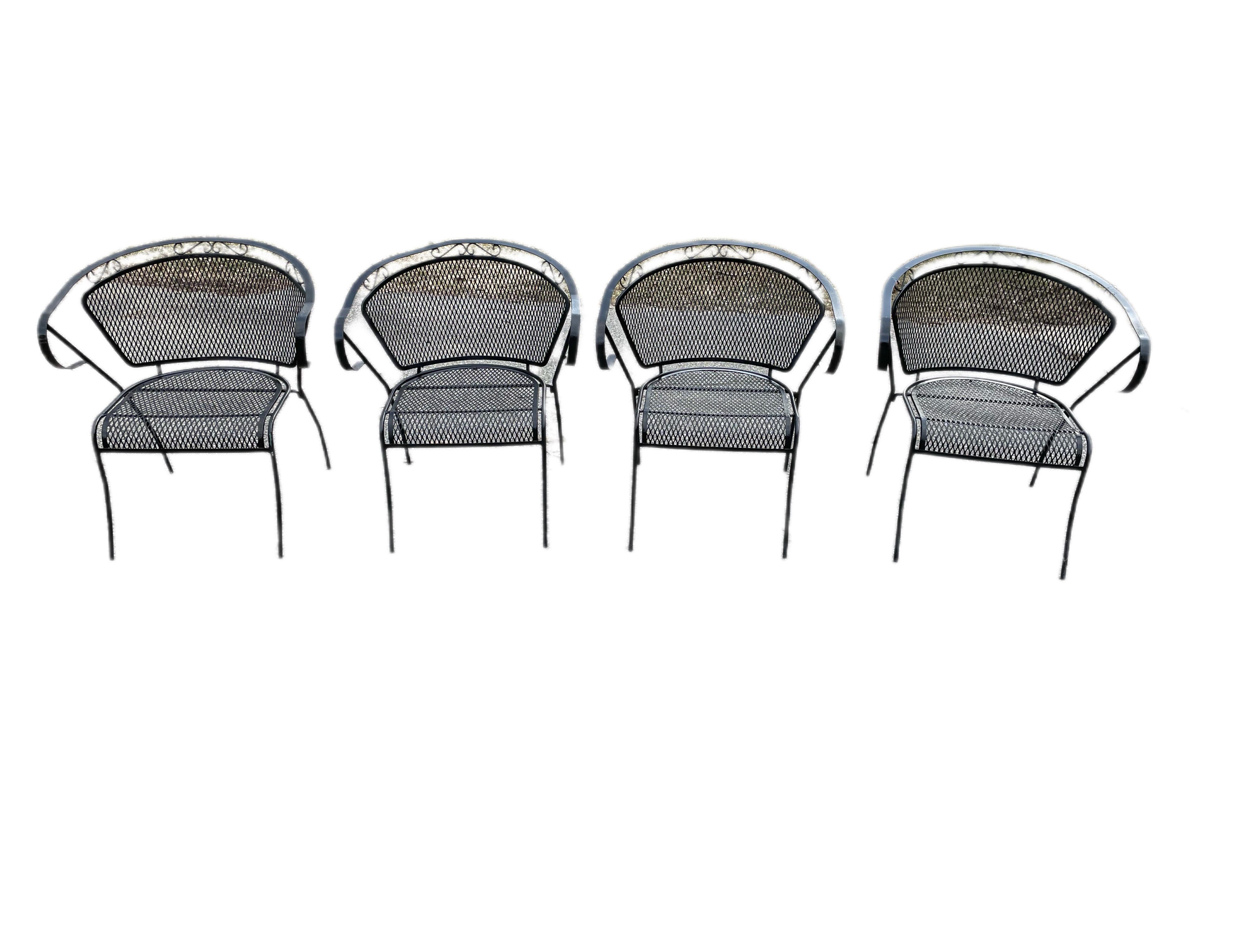 Vintage Wrought Iron Outdoor Patio Furniture Salterini Woodard