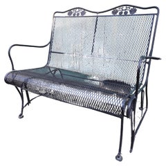 Retro Wrought Iron Outdoor Patio Glider