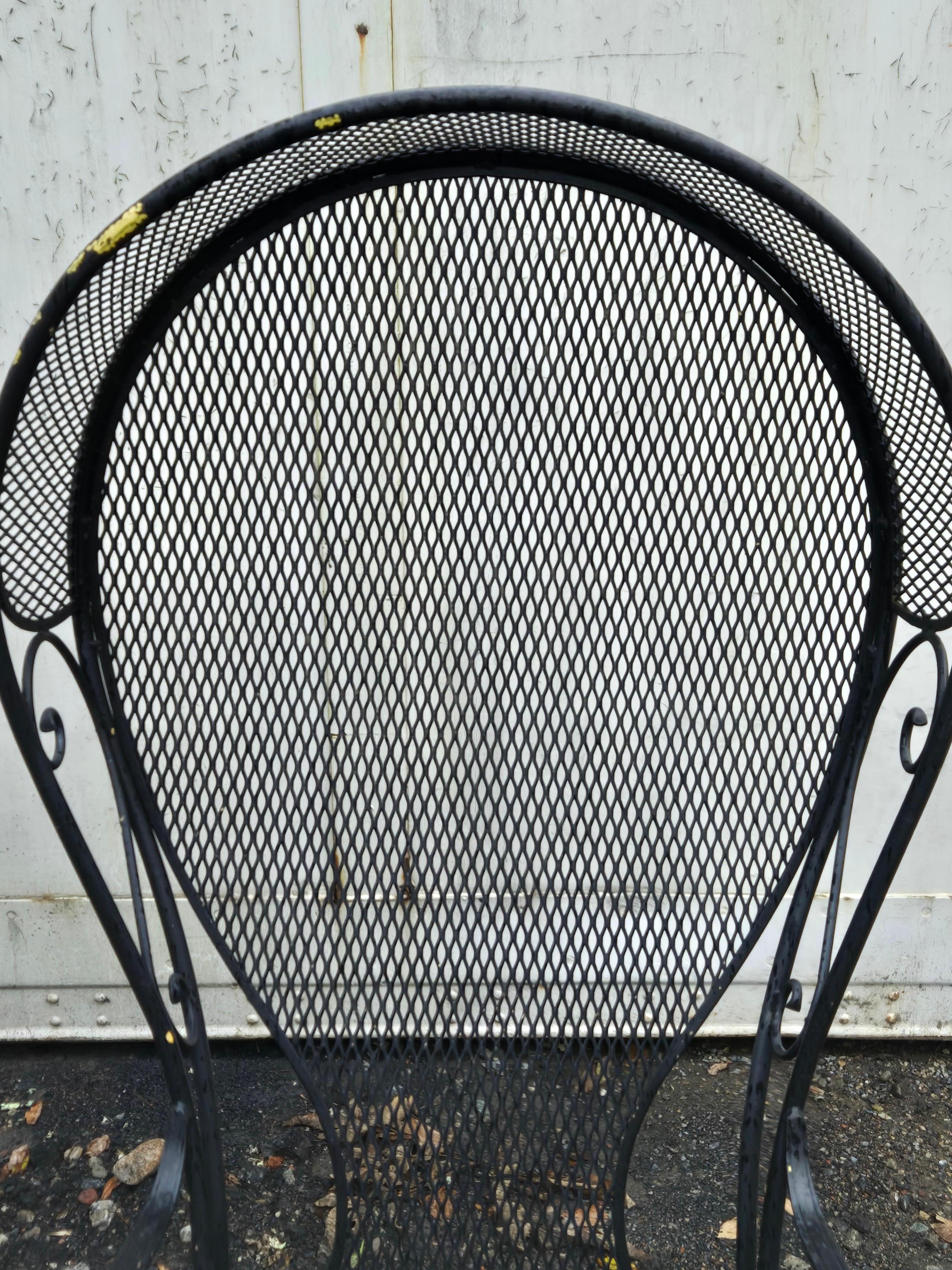 20th Century Vintage Wrought Iron Outdoor Patio Seating For Sale