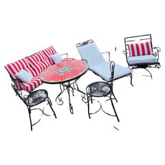 Used Wrought Iron Outdoor Patio Set 5 Piece
