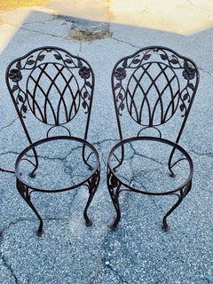 Vintage Wrought Iron Outdoor Seating Set of 6