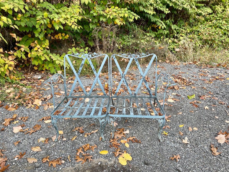 Vintage Wrought Iron Outdoor Sofa For Sale at 1stDibs