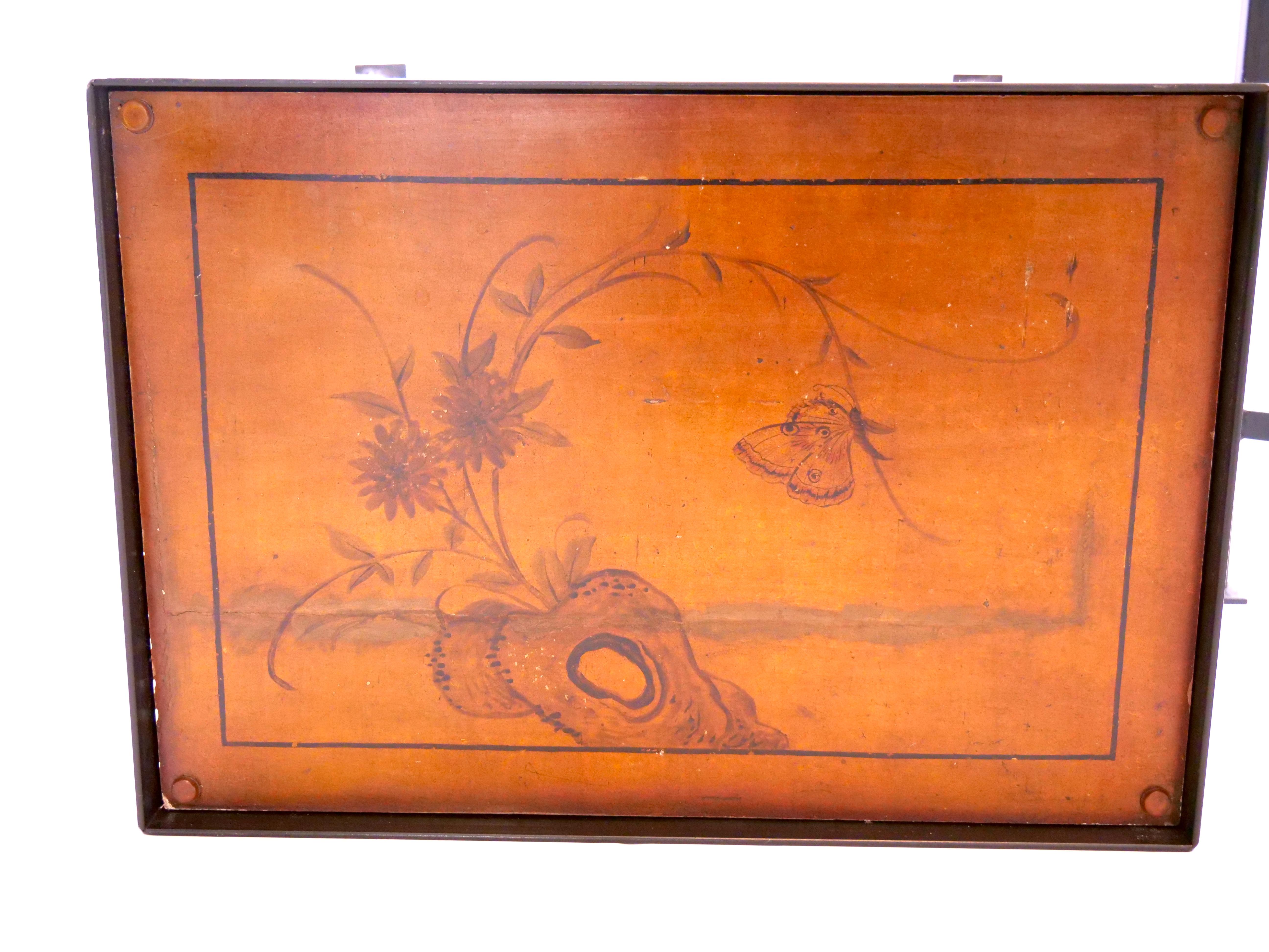 Tables d'appoint vintage en fer forgé / bois peint en vente 3