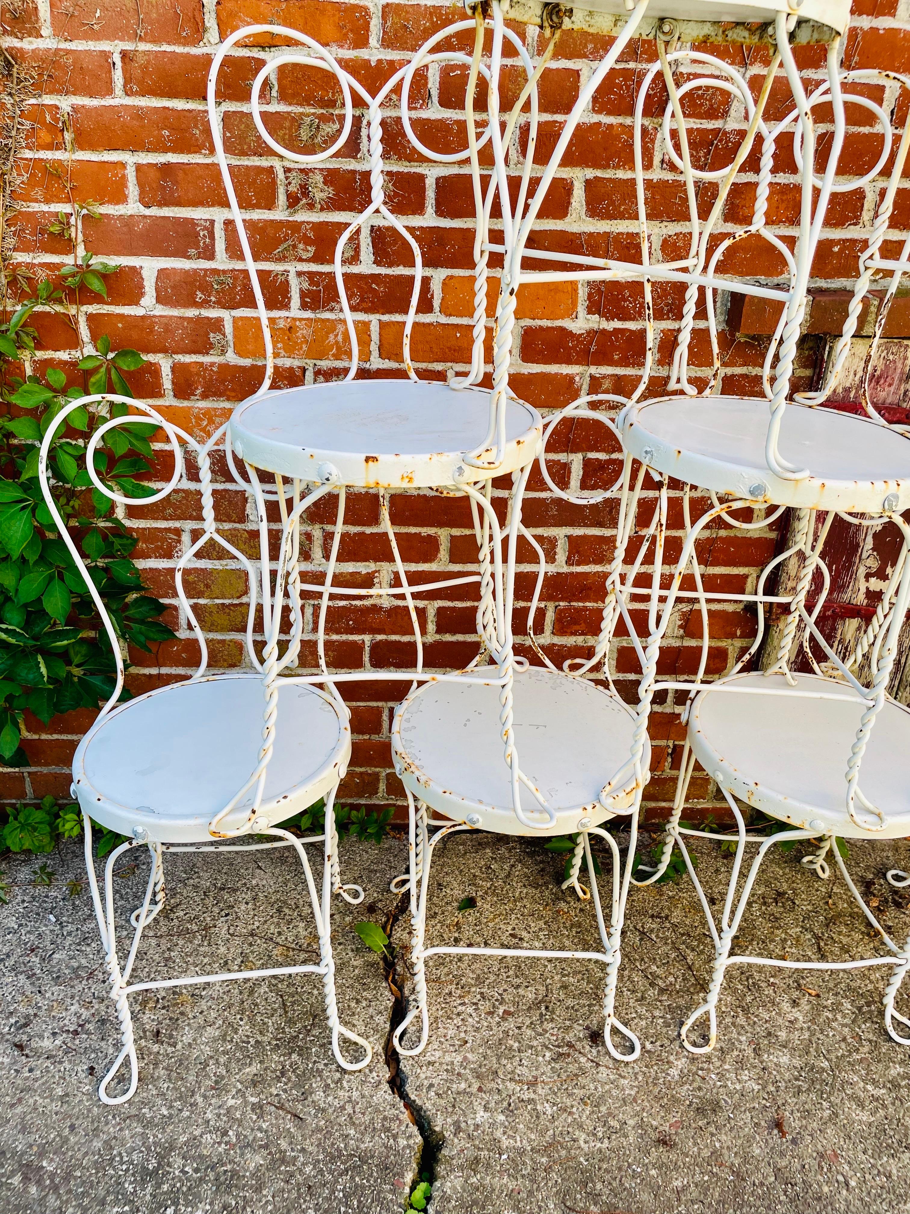 Vintage Wrought Iron Parlor Cafe Bistro Chairs A set of 12 10