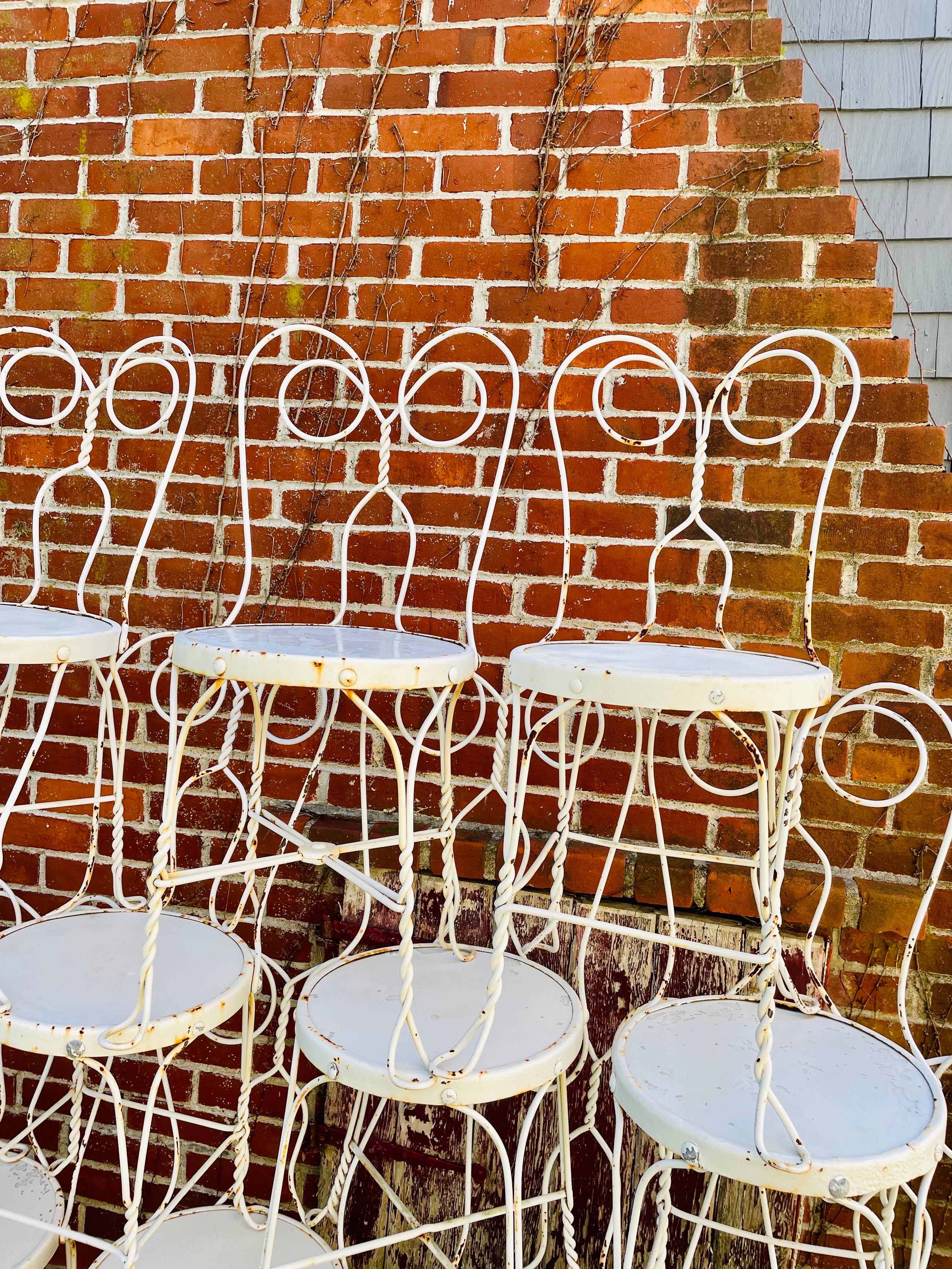 Vintage Wrought Iron Parlor Cafe Bistro Chairs A set of 12 12